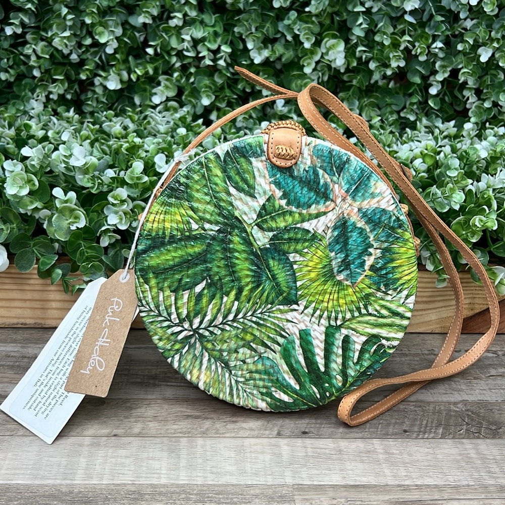 Pink Haley Harper Palm Leaf Crossbody Bag NWT